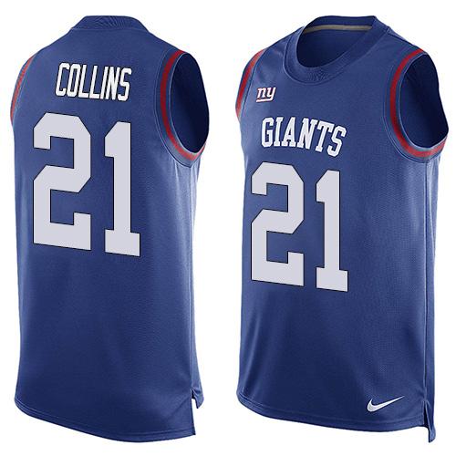  Giants #21 Landon Collins Royal Blue Team Color Men's Stitched NFL Limited Tank Top Jersey